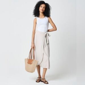 J.Crew Linen-blend faux-wrap skirt Size XS